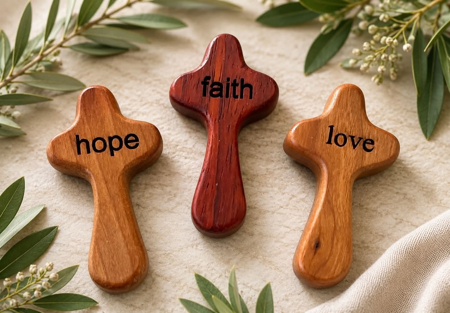 Customized Wood Pocket Crosses