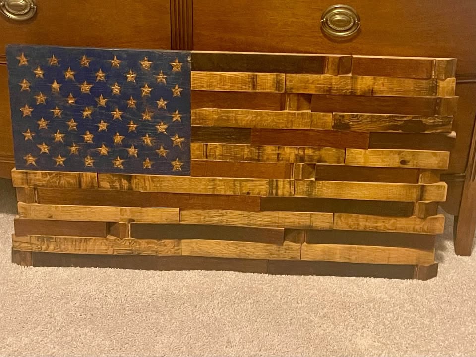Wine Barrel US Flag (large)